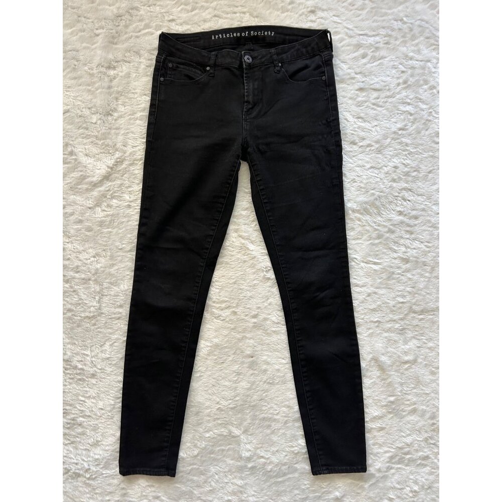 Articles Of Society Black Skinny Jeans Mid-Rise Size‎ 28 Cotton Blend Stretch